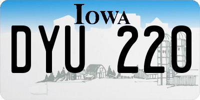 IA license plate DYU220