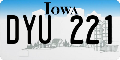 IA license plate DYU221