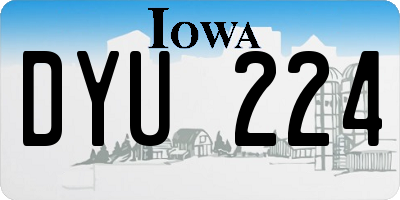 IA license plate DYU224
