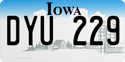 IA license plate DYU229