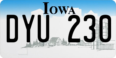 IA license plate DYU230
