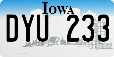 IA license plate DYU233
