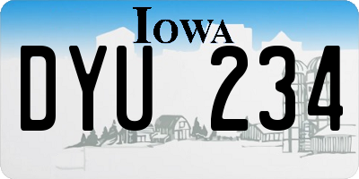IA license plate DYU234
