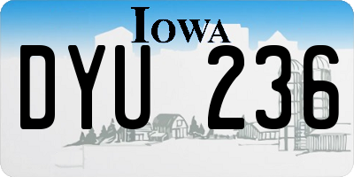 IA license plate DYU236