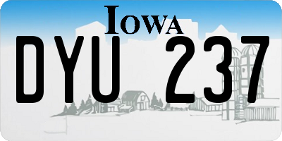 IA license plate DYU237
