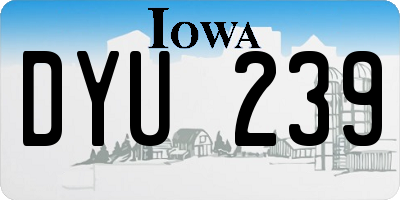 IA license plate DYU239