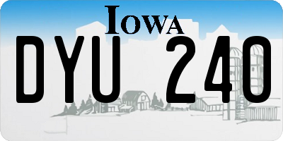 IA license plate DYU240