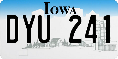 IA license plate DYU241