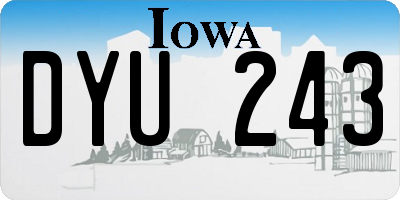 IA license plate DYU243
