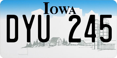 IA license plate DYU245
