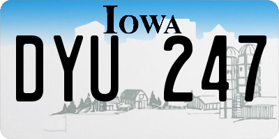 IA license plate DYU247