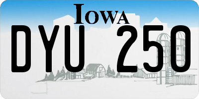 IA license plate DYU250