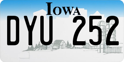 IA license plate DYU252