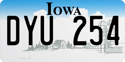 IA license plate DYU254