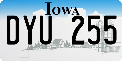 IA license plate DYU255