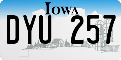 IA license plate DYU257