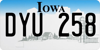 IA license plate DYU258