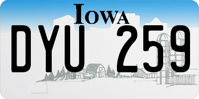 IA license plate DYU259
