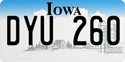 IA license plate DYU260