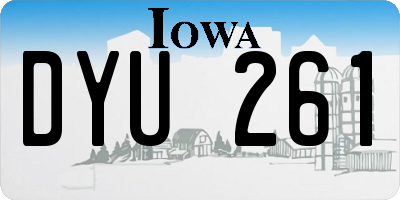 IA license plate DYU261