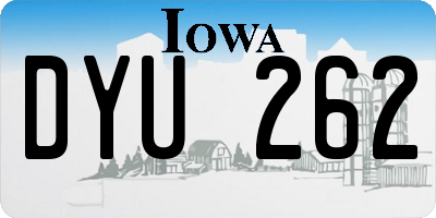 IA license plate DYU262