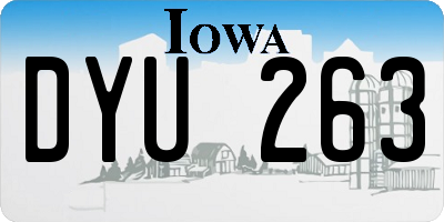 IA license plate DYU263