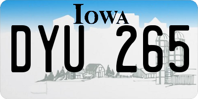 IA license plate DYU265