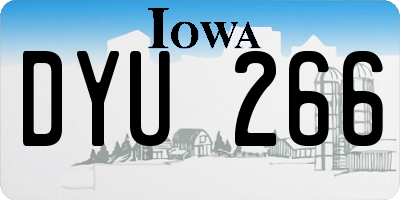 IA license plate DYU266