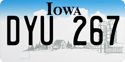 IA license plate DYU267