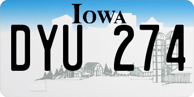 IA license plate DYU274