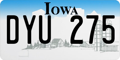 IA license plate DYU275