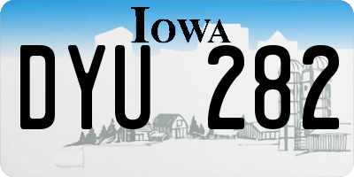 IA license plate DYU282