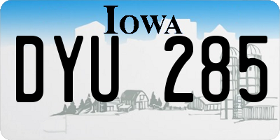 IA license plate DYU285