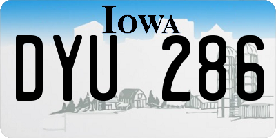 IA license plate DYU286