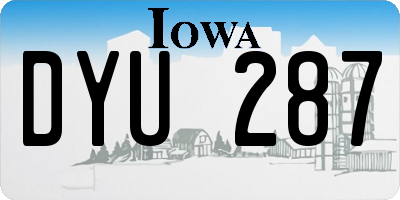IA license plate DYU287
