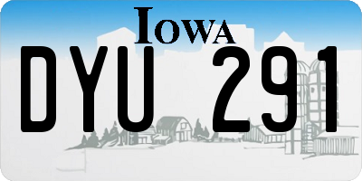 IA license plate DYU291