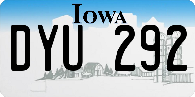 IA license plate DYU292