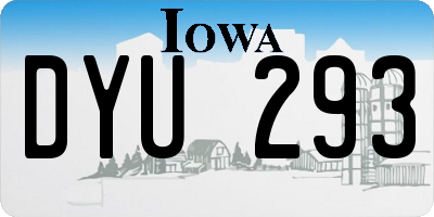 IA license plate DYU293