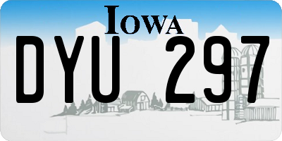 IA license plate DYU297