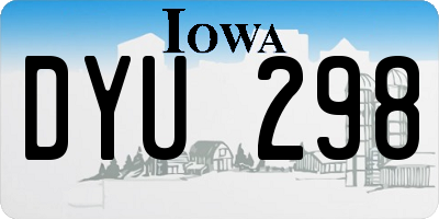 IA license plate DYU298
