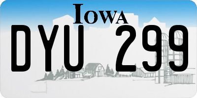 IA license plate DYU299