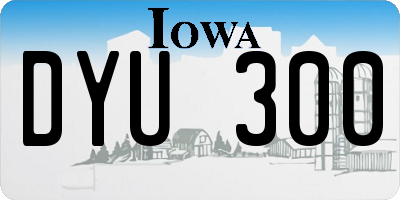 IA license plate DYU300