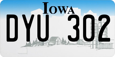IA license plate DYU302