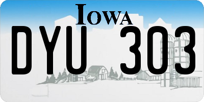 IA license plate DYU303