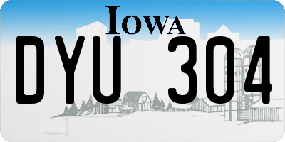 IA license plate DYU304