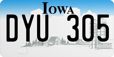 IA license plate DYU305