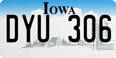 IA license plate DYU306