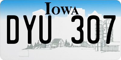 IA license plate DYU307