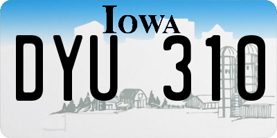 IA license plate DYU310