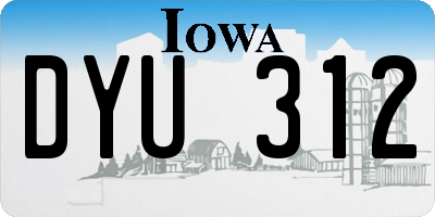 IA license plate DYU312